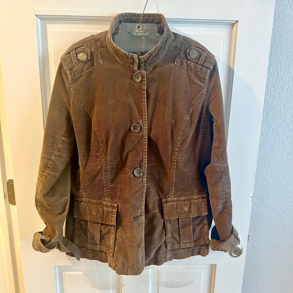 Eddie Bauer brown lightweight corduroy utility Jacket